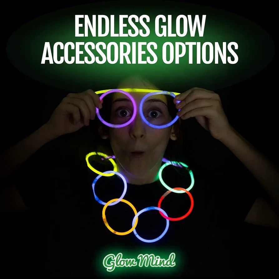100 Ultra Bright Glow Sticks Bulk Party Pack - Halloween Glow in the Dark Party