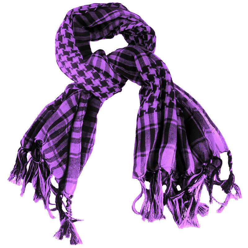 12 PACK Black And Purple Arab Shemagh Houndstooth Scarf WS2078D
