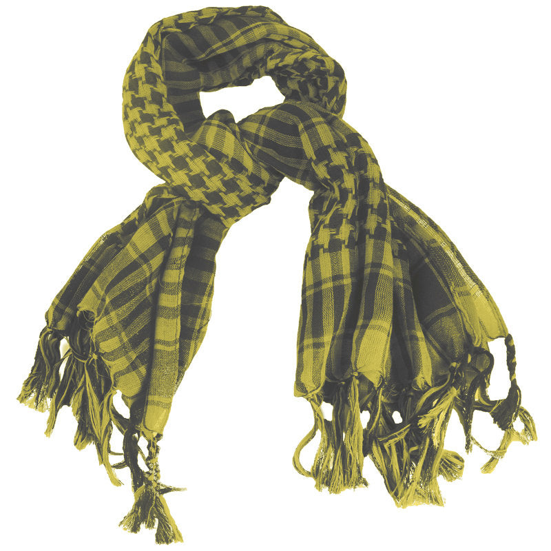 12 PACK Black And Yellow Arab Shemagh Houndstooth Scarf WS2085D