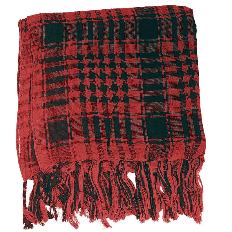 12 PACK Black And Red Arab Shemagh Houndstooth Scarf 12 PK WS2080D