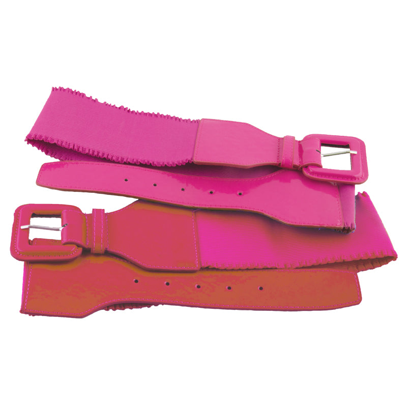 12 PACK  Wild Pink Lauper Style 80's Elastic Frill Belt  WS2408D