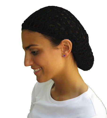 12 PACK Black Crochet Hair Snood 6619