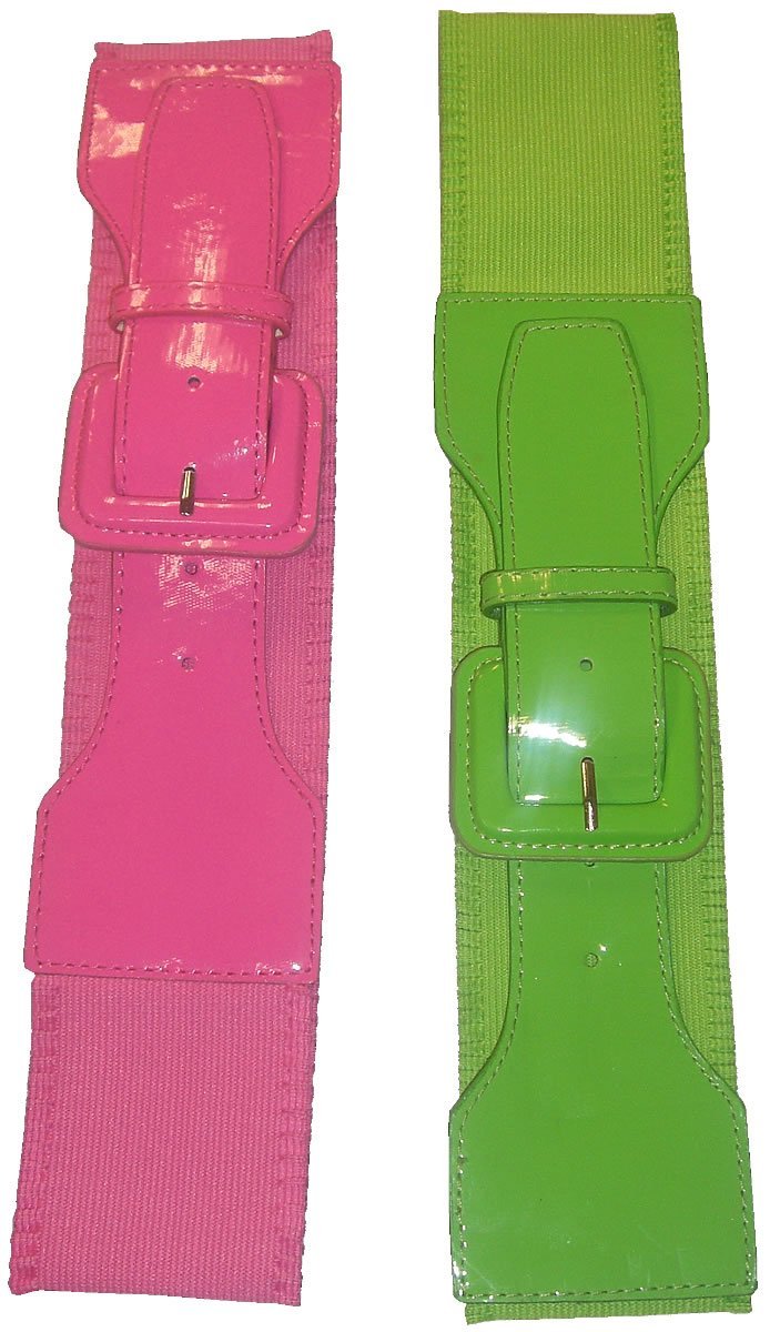 12 PACK  Wild Pink Lauper Style 80's Elastic Frill Belt  WS2408D