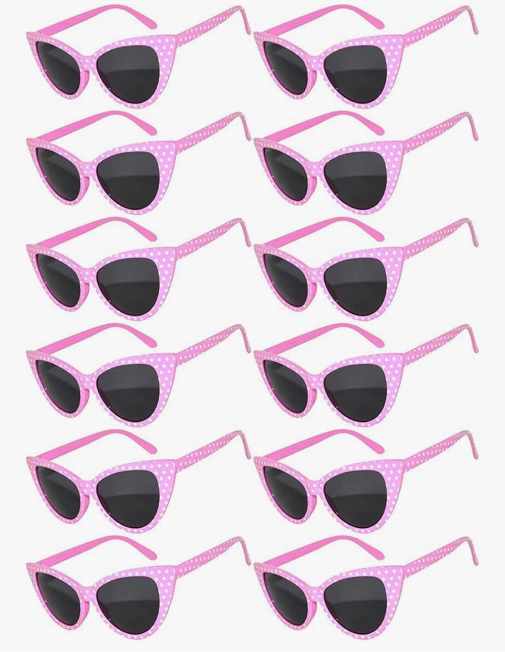 Hot Pink KIDS SIZE Retro Cat Eye Polka Dot Sunglasses 7083