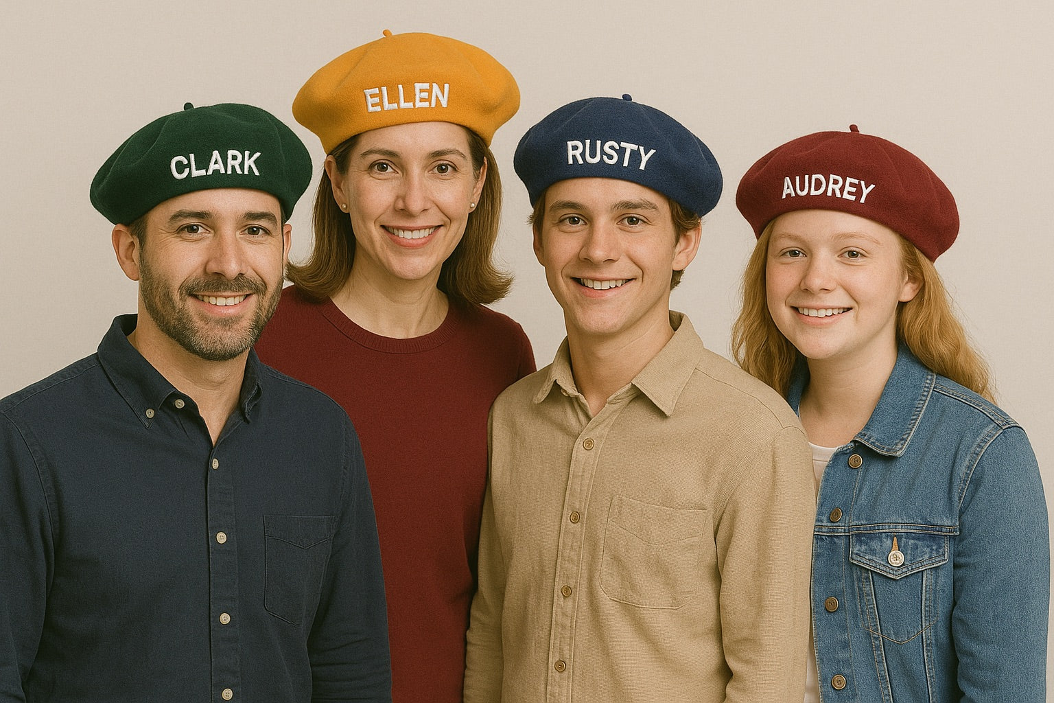 French Beret Hat, Customized or Monogrammed Custom Beret, Soft Beret Hat, Basque Beret, Adult Wool Beret Hat 100% Wool (Fonts in Picture Gallery)