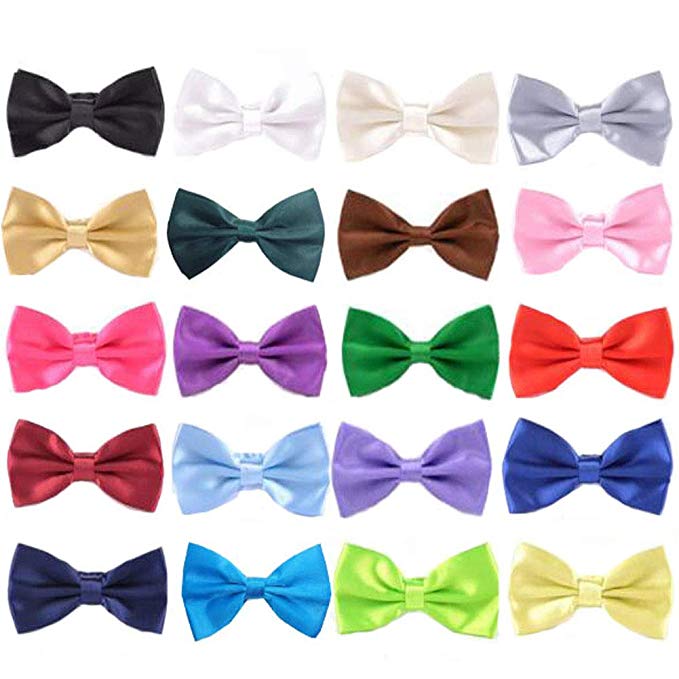 12 PACK ADULT Satin Bow Tie Men's 20+ Colors 3.75" W 6838AD