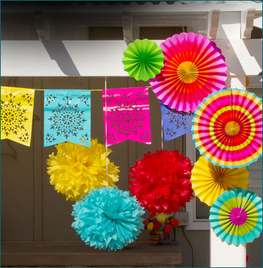 (6) Fiesta Cinco De Mayo Fan Decorations 9054