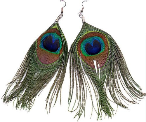 12 PACK  Peacock Feather Earrings 6535