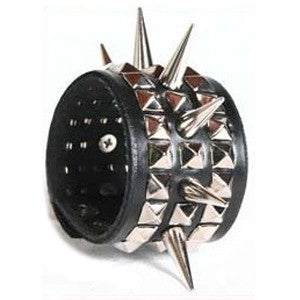 12 PACK 80's Punk Deluxe Silver Spikes Wristband WS6509D